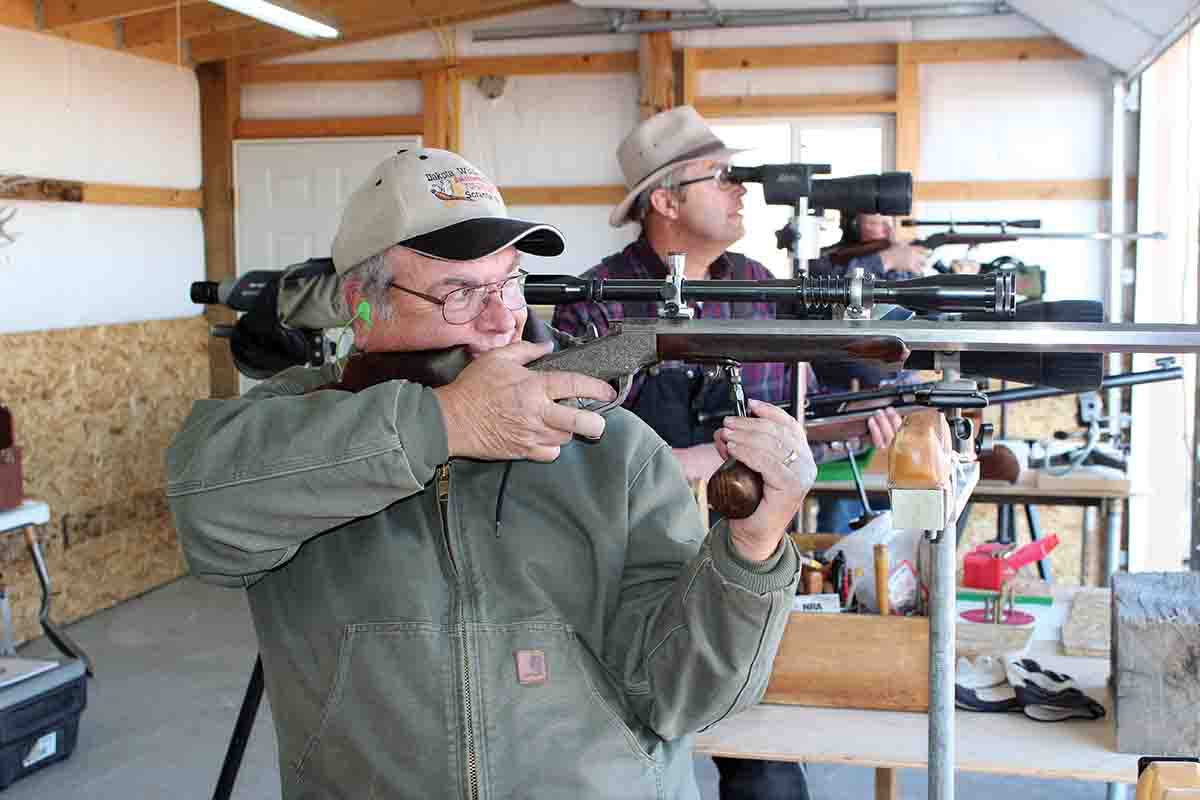 Long-time Schuetzen competitor Jack Odor and one of his favorite Ballard Schuetzen rifles.